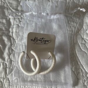 White Hoop Earrings